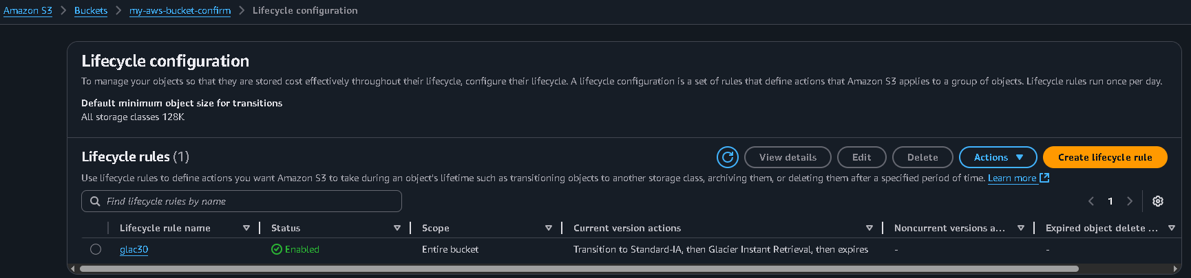 AWS S3 bucket settings